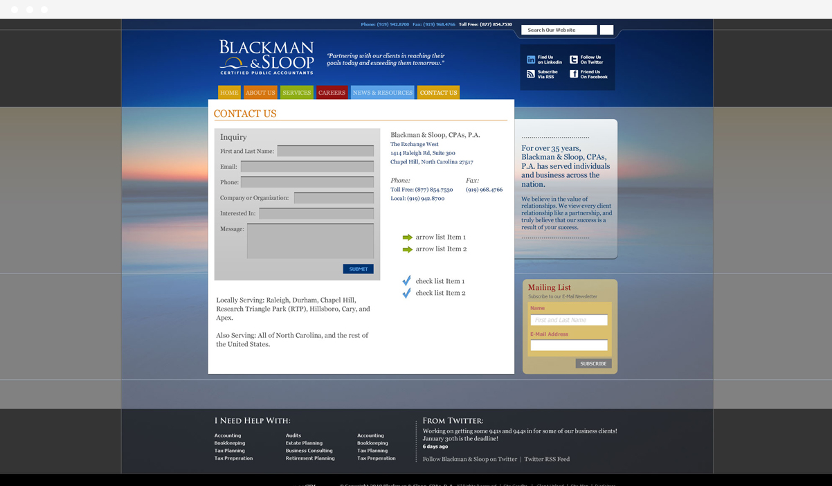 Blackman and Sloop web design by Kompleks Creative.
