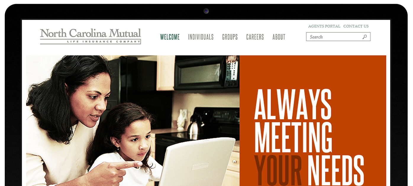 North Carolina Mutual Life Insurance web design by Kompleks Creative.