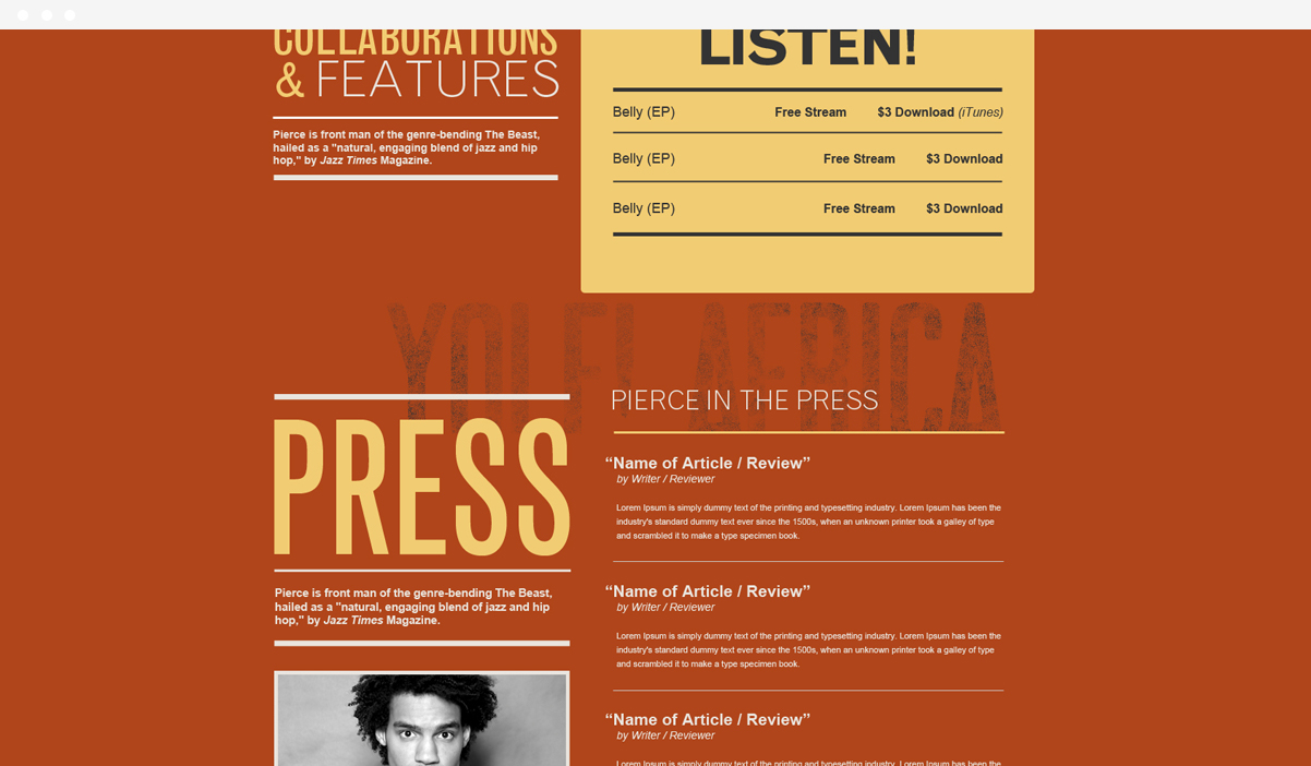 Pierce Freelon web design by Kompleks Creative.